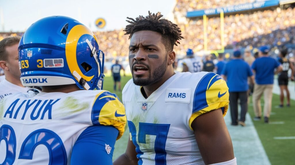 brandon aiyuk rams sideline scuffle