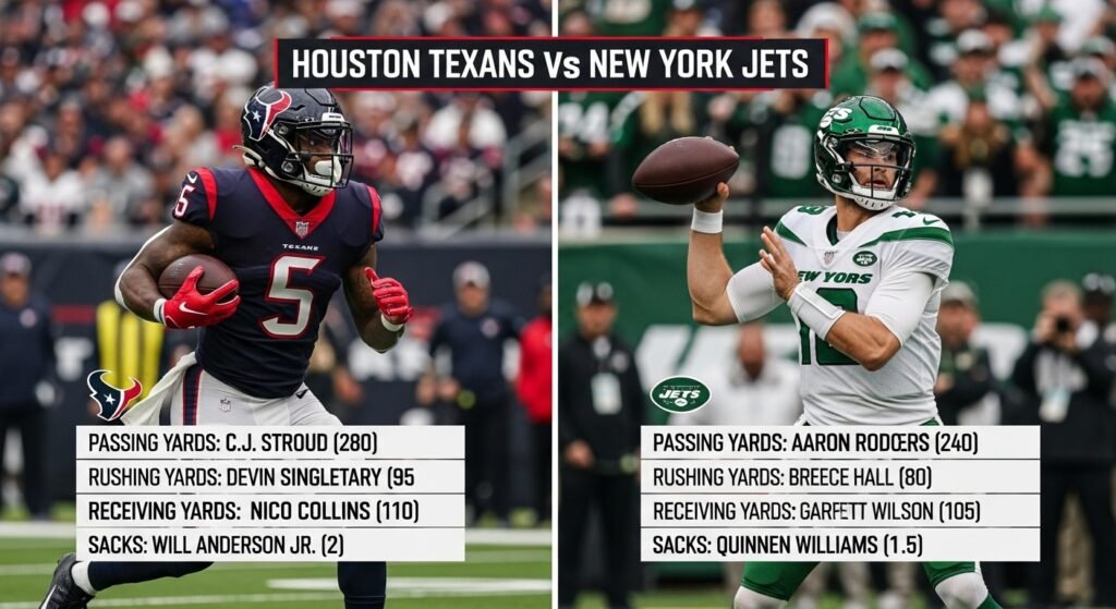 houston texans vs new york jets match player stats