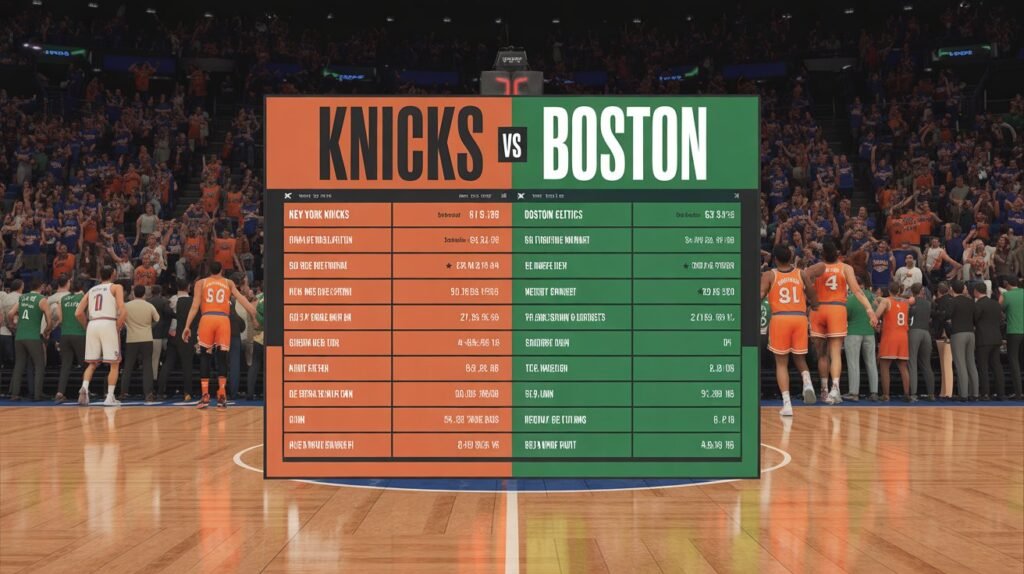 knicks vs boston celtics match player stats