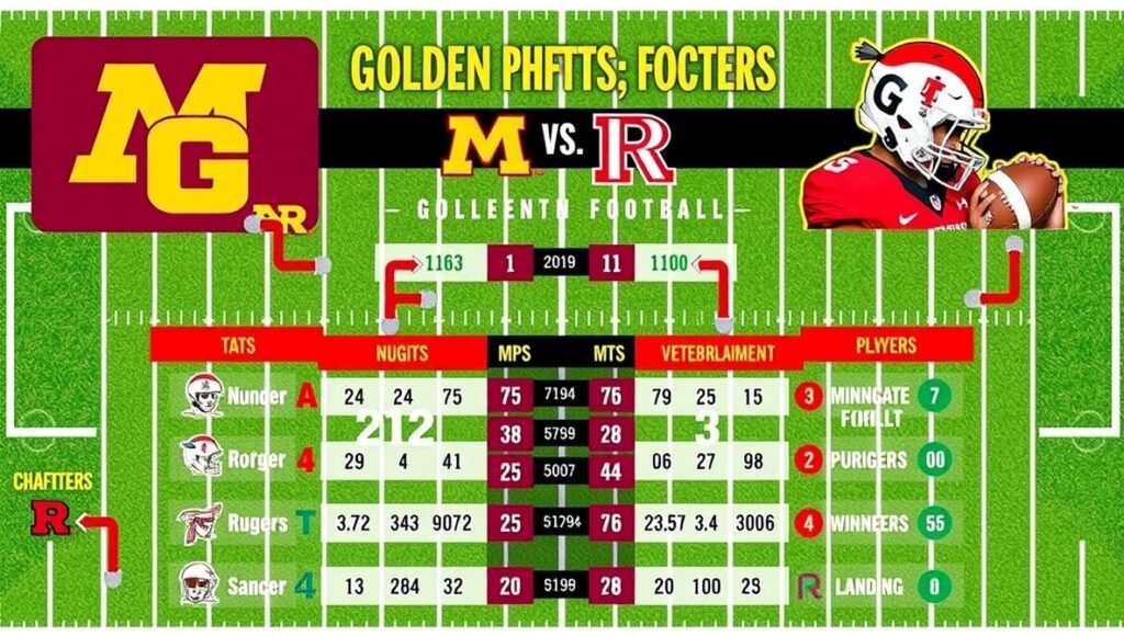 Minnesota Golden Gophers Football vs Rutgers Football Match Player Stats